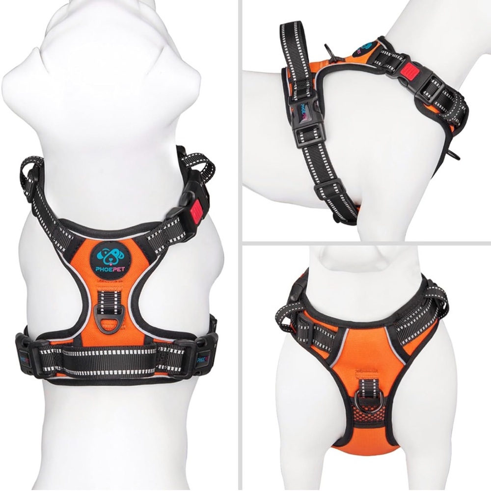 No Pull Dog Harness with 3 Snap Buckles and Adjustable Straps- Brand New